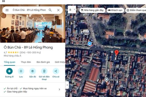 Maps Ô Bún Chả - 89 Lê Hồng Phong, Ba Đình Hà Nội